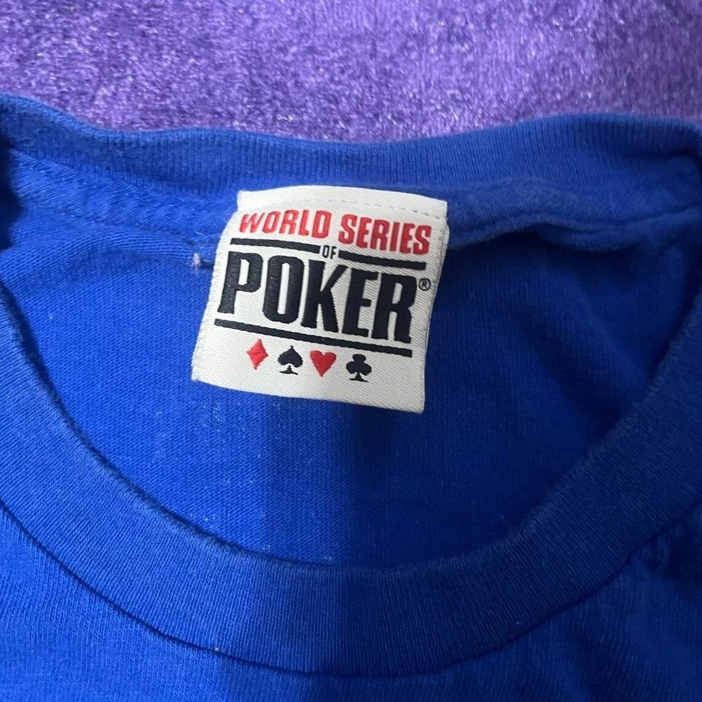 Vintage 90's heavy weight World Series of Poker blue baggy tee - Picture 3 of 5